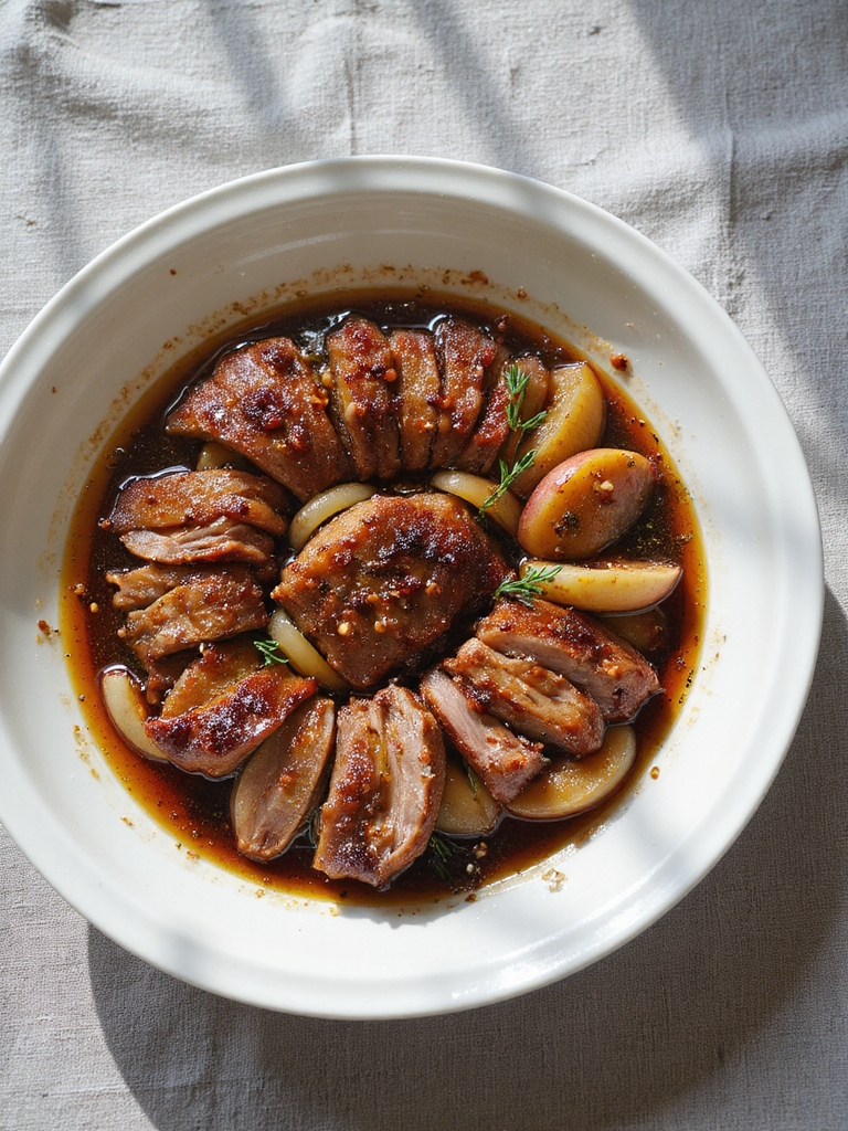 apple braised savory pork