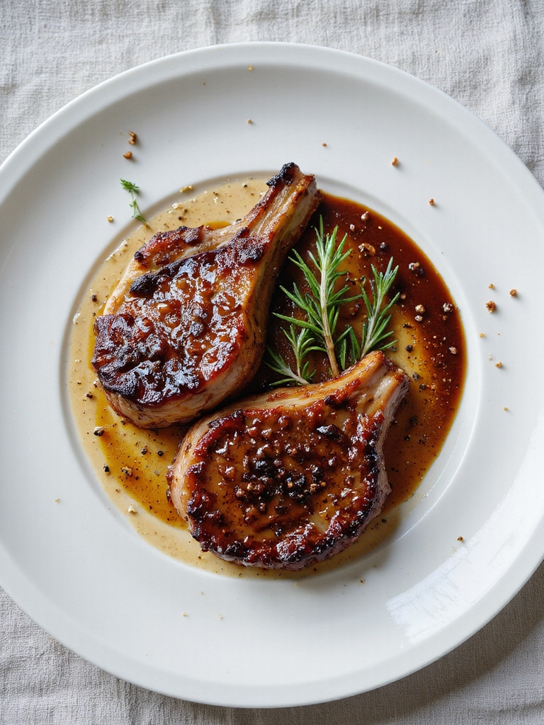 balsamic glaze enhances pork