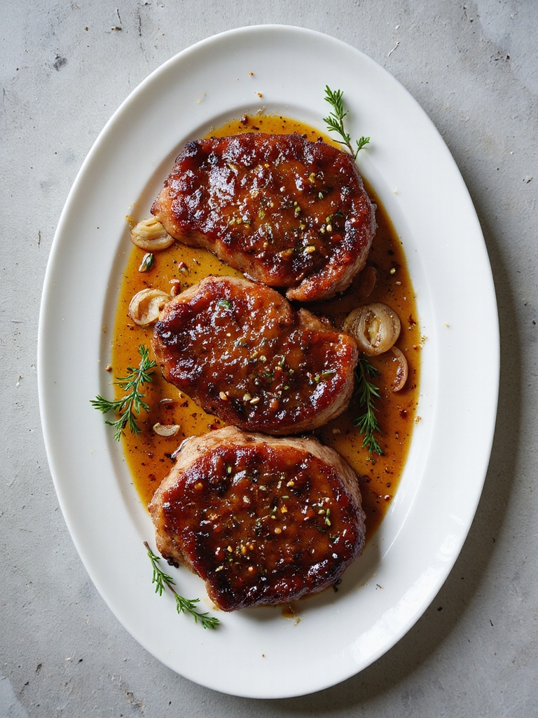 bourbon glazed succulent pork