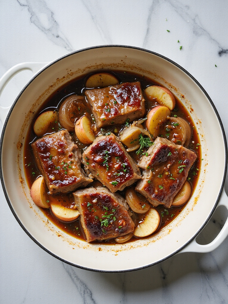 braised pork with apples