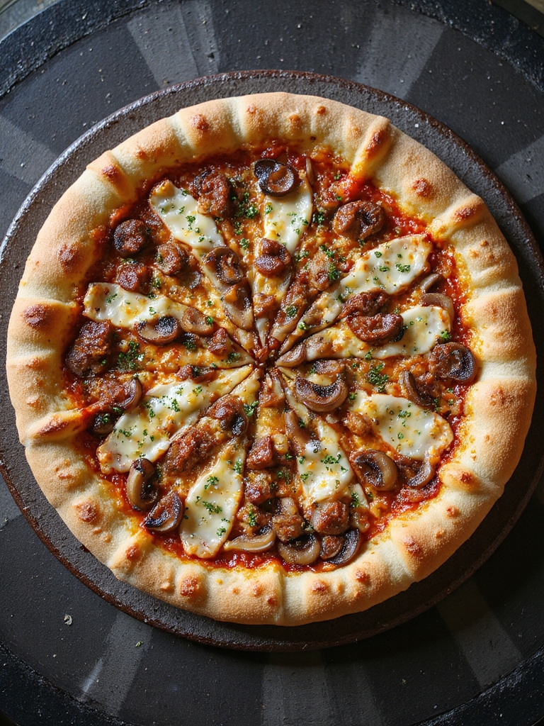 chorizo mushroom pizza delight