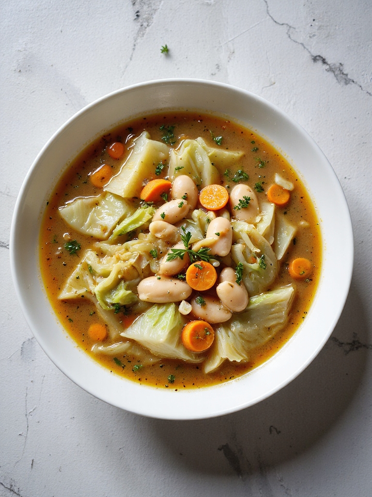 comforting cabbage bean soup
