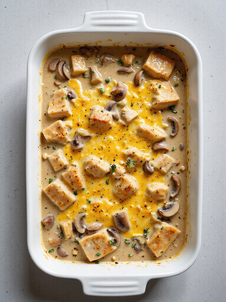 comforting chicken mushroom casserole