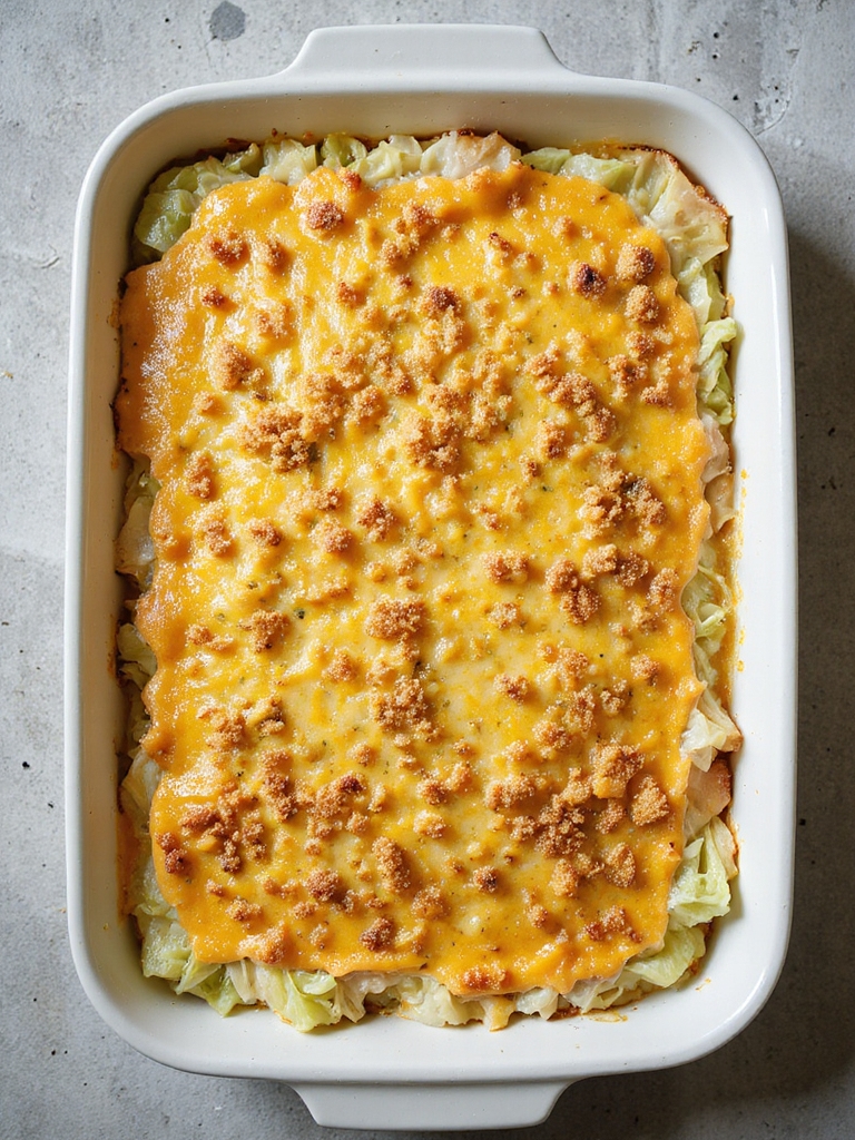 creamy cheesy cabbage casserole