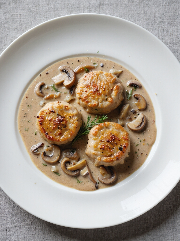 creamy mushroom pork medallions