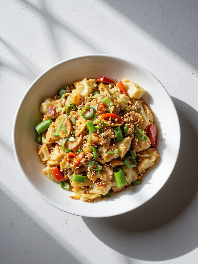 crispy asian cabbage stir fry