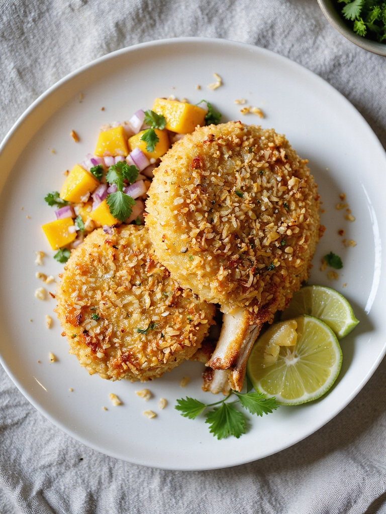 crispy coconut curry pork chops