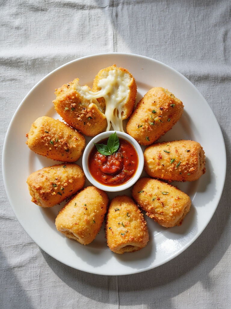 crispy gooey air fried mozzarella