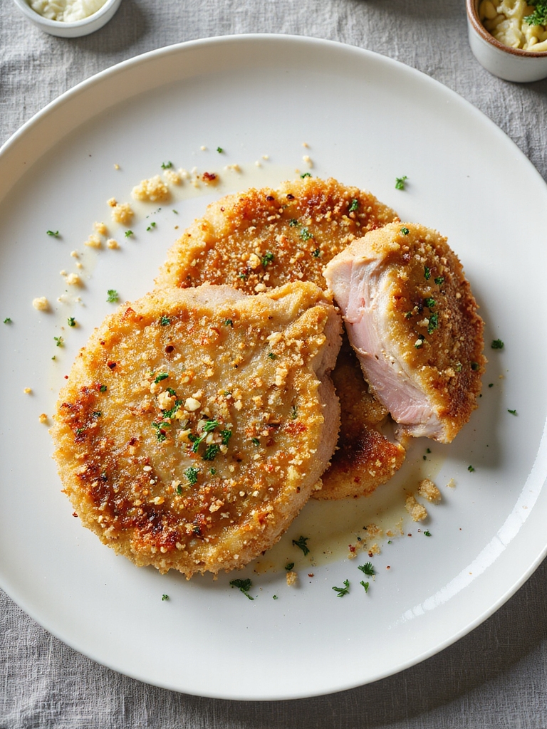 crispy parmesan breaded pork chops