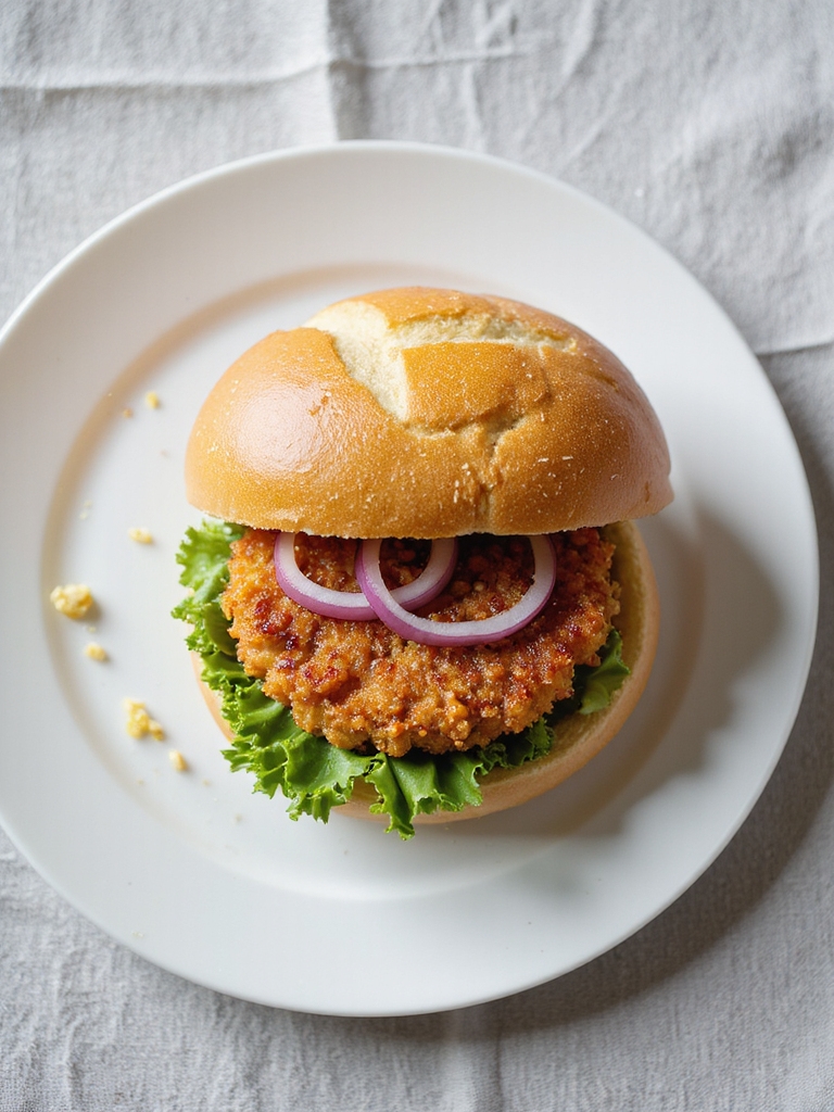 crispy pork schnitzel sandwich