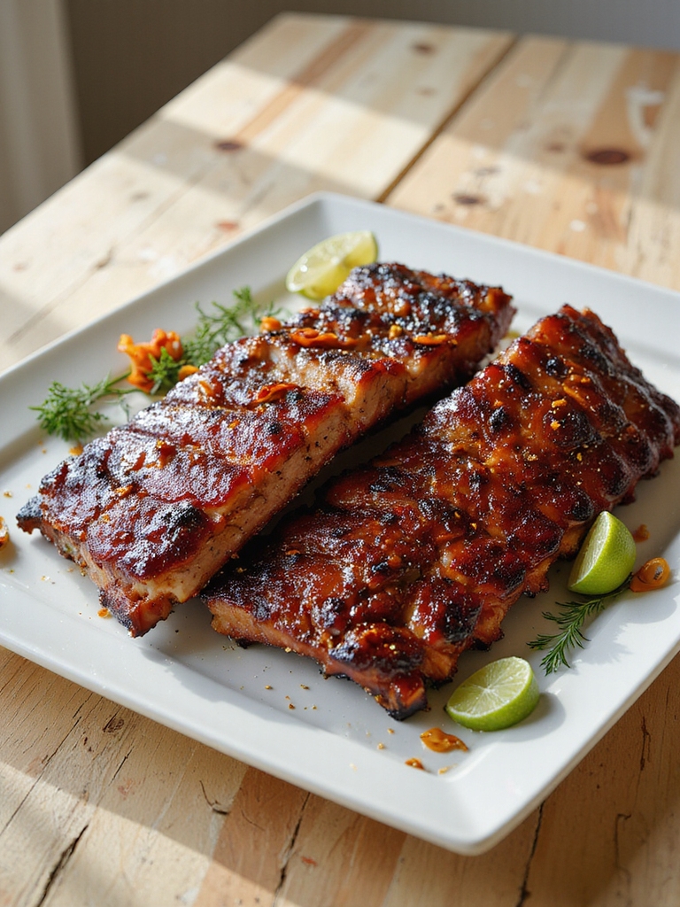 delicious pork rib grilling