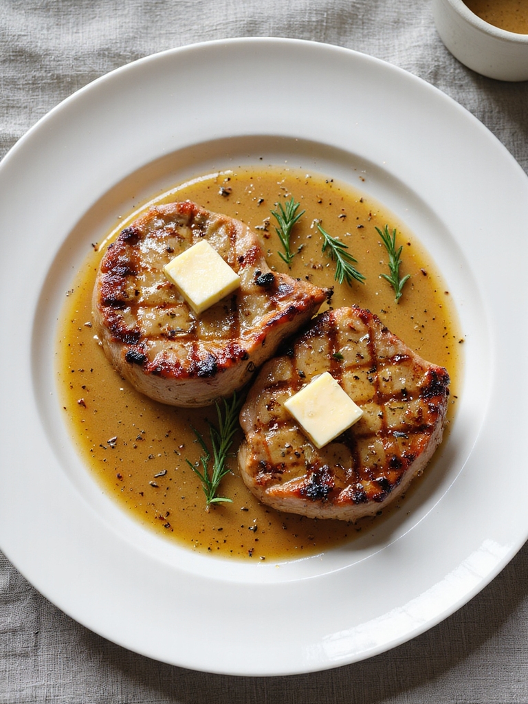 elegant white wine pork chops