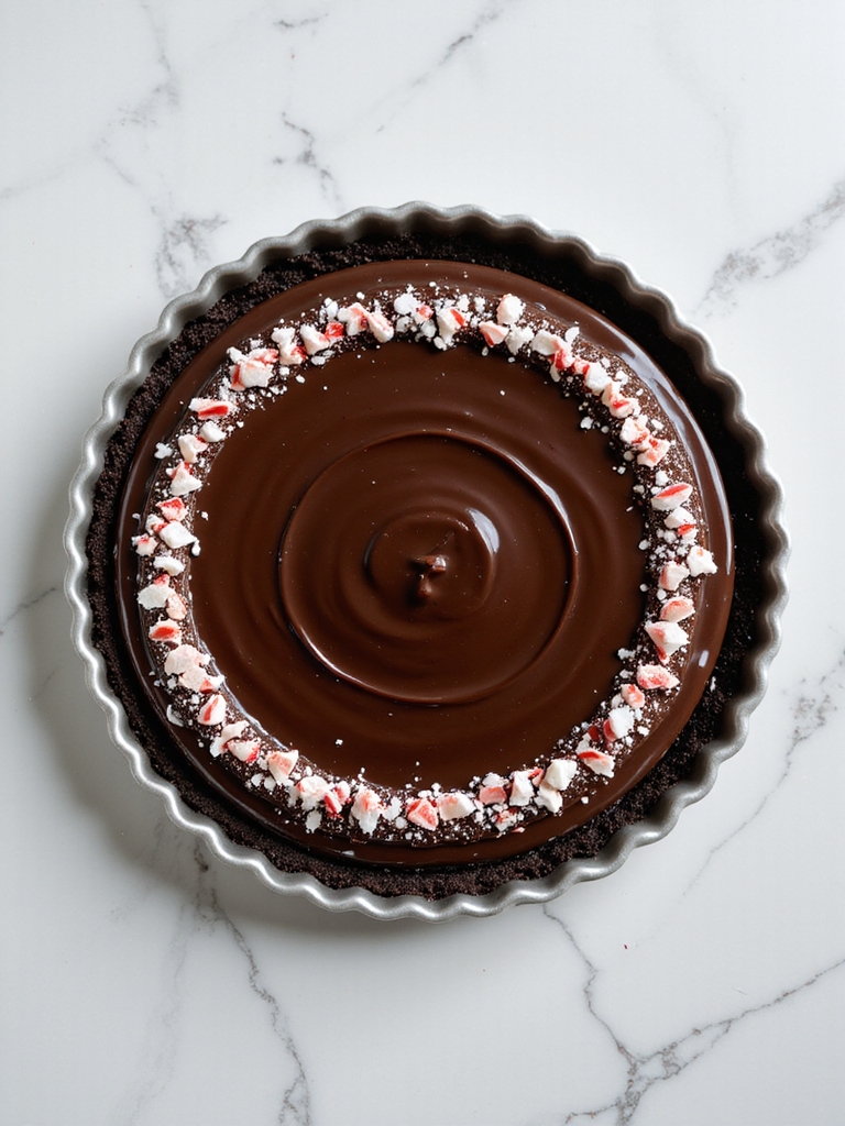 festive chocolate peppermint tart