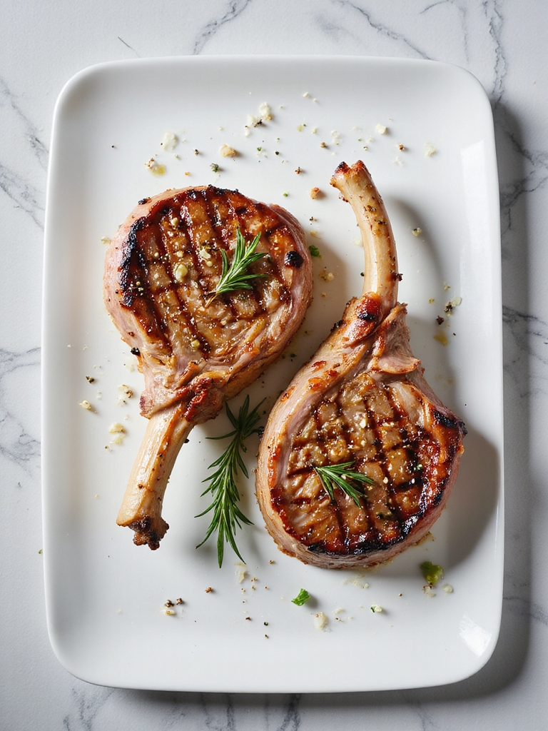 grilled garlic herb pork chops