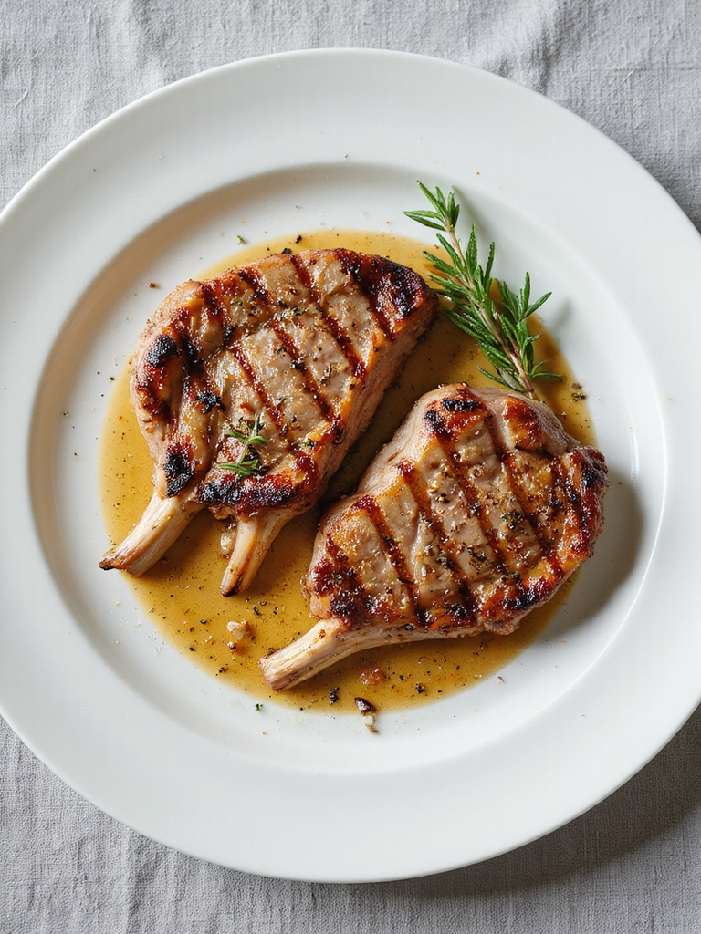 grilled garlic herb pork chops