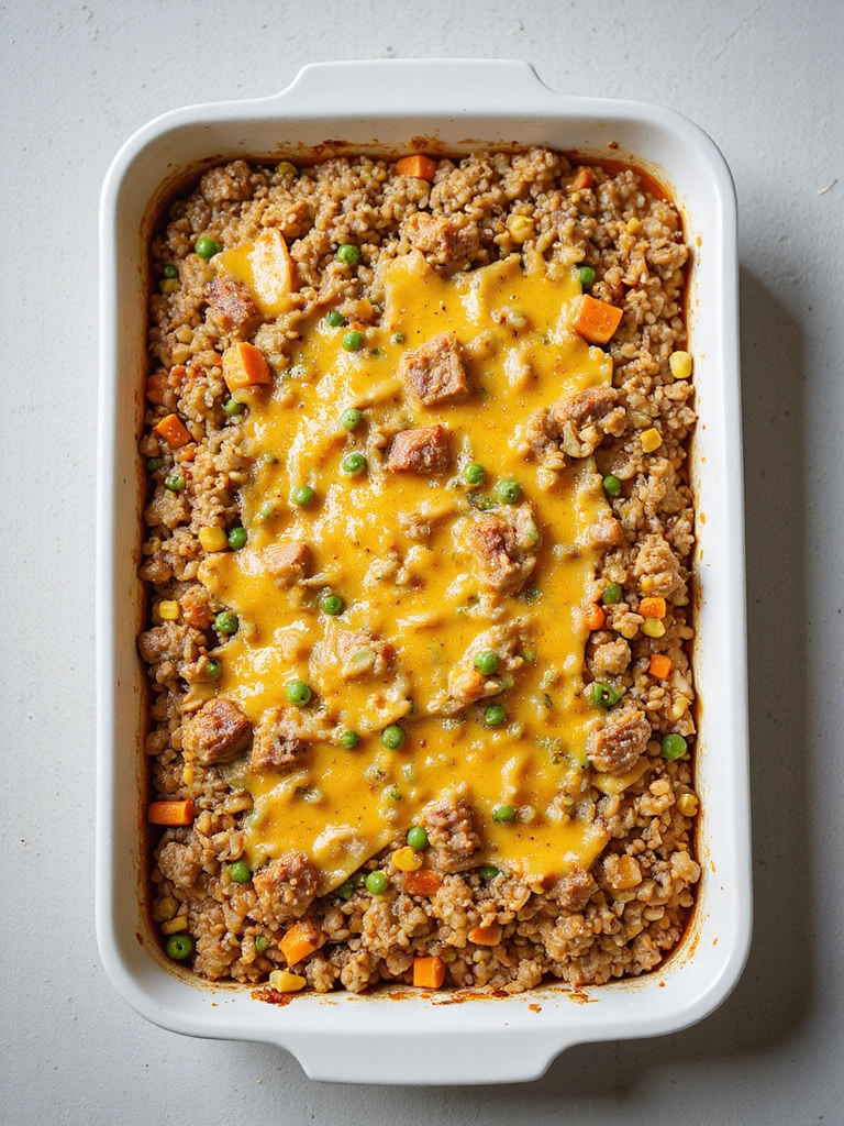 ground pork rice casserole