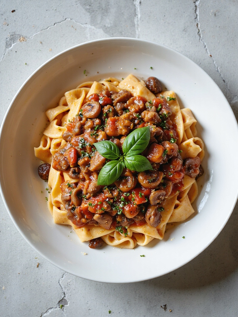 hearty pork and mushroom ragu