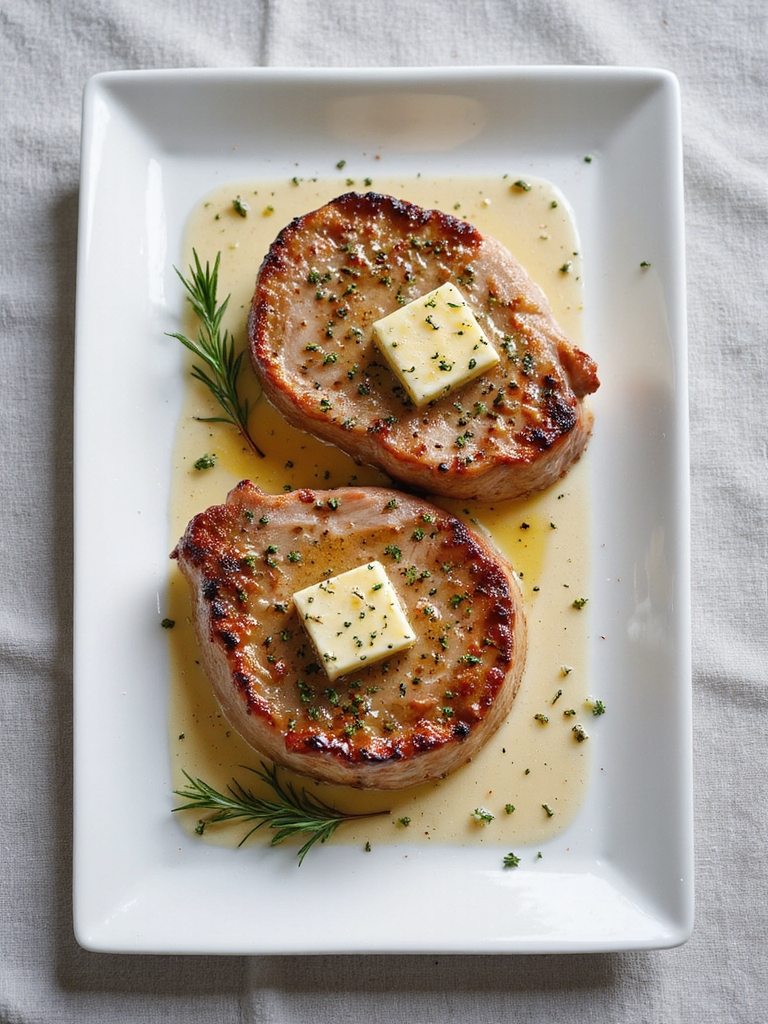 herb butter pork chops recipe