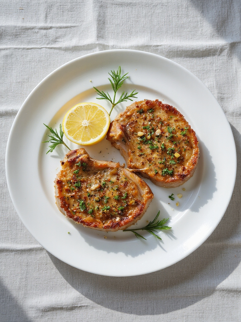 herb coated pork chops recipe
