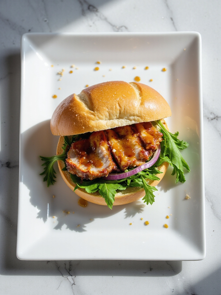 honey mustard glazed pork sandwich