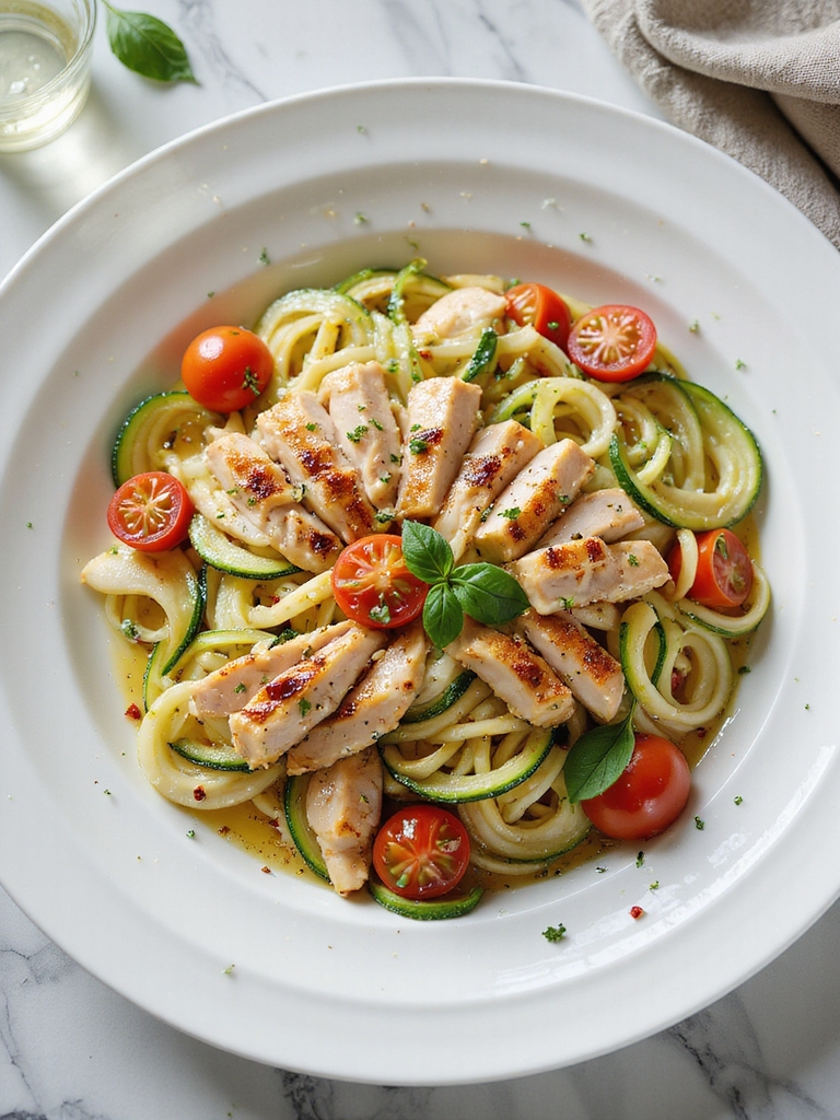 low carb chicken zucchini noodles