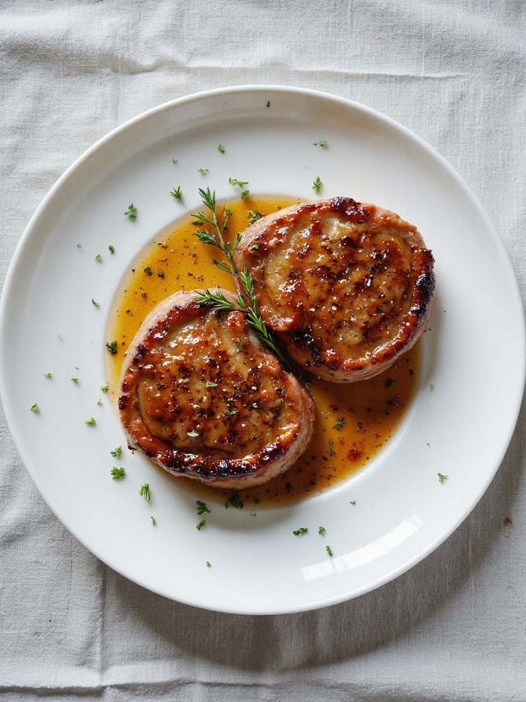 maple bourbon air fried chops