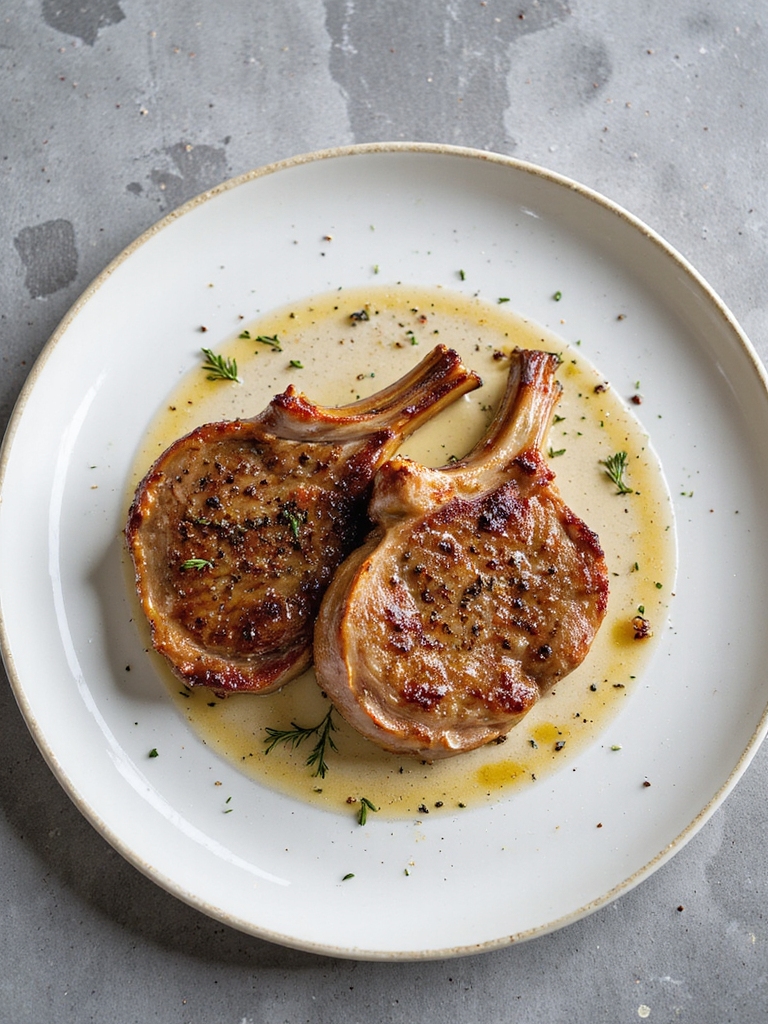 perfectly seared pork chops