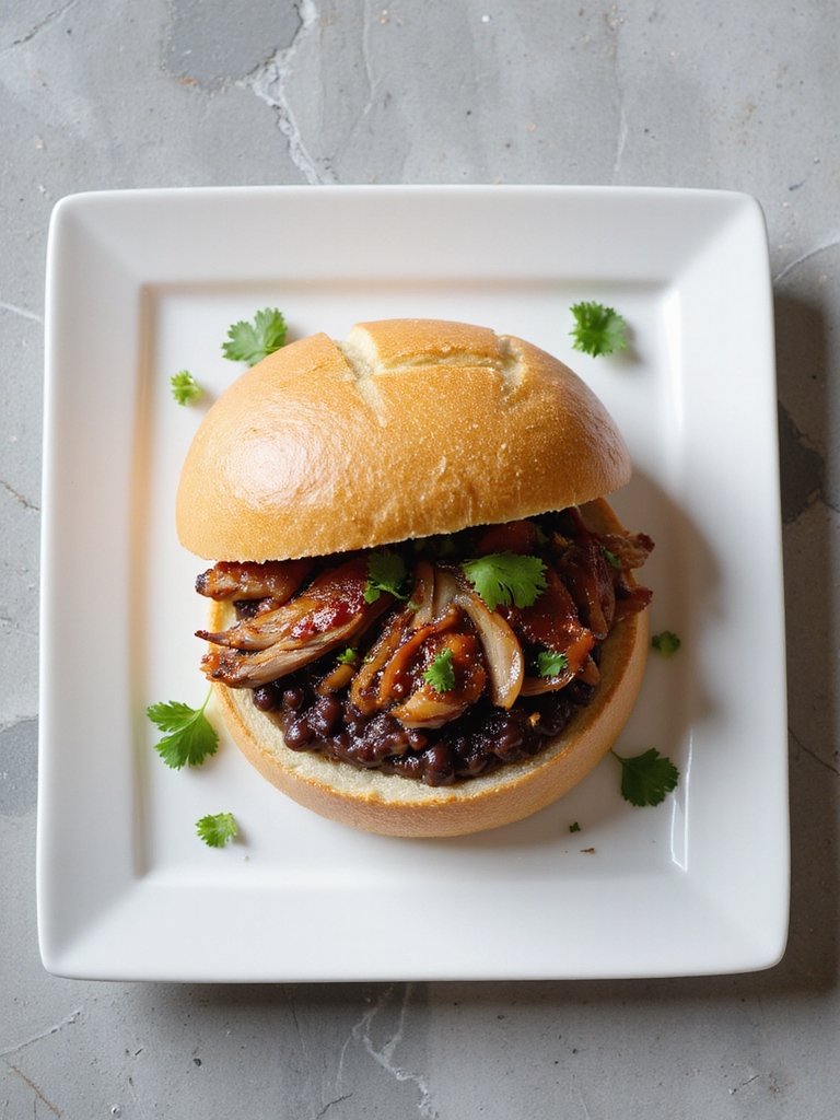 pork and black bean sandwich