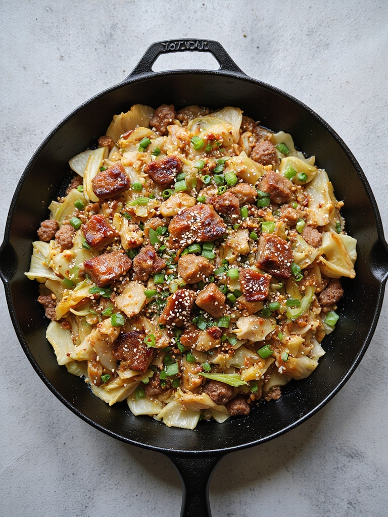 pork and cabbage skillet