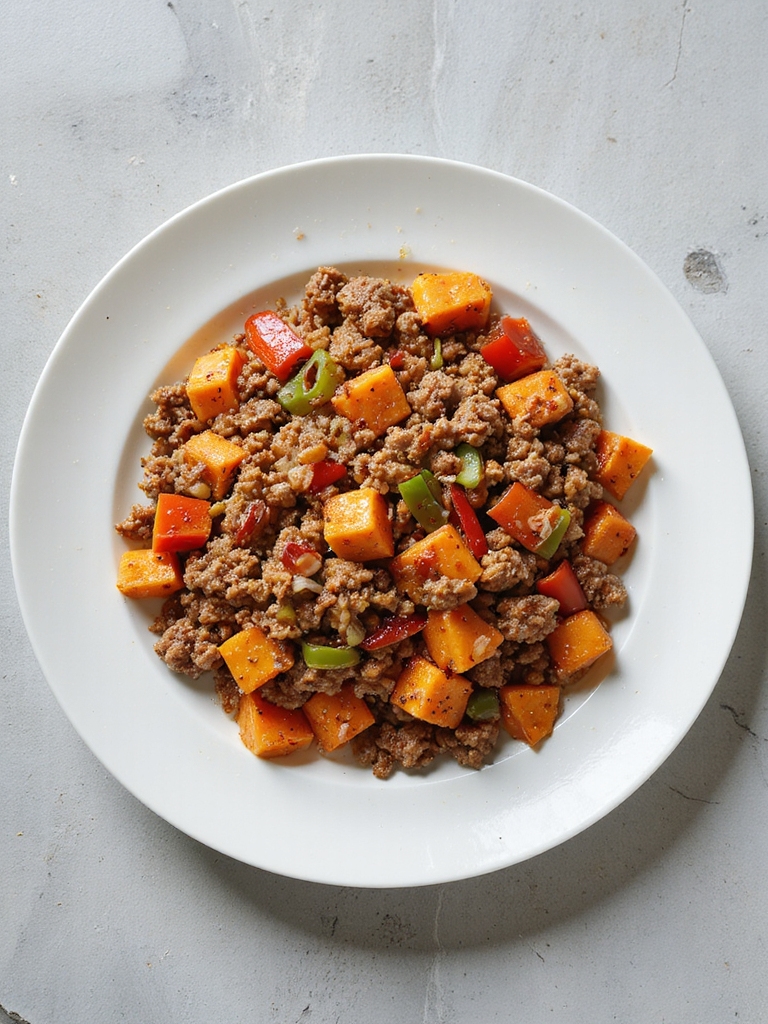 pork and sweet potato hash