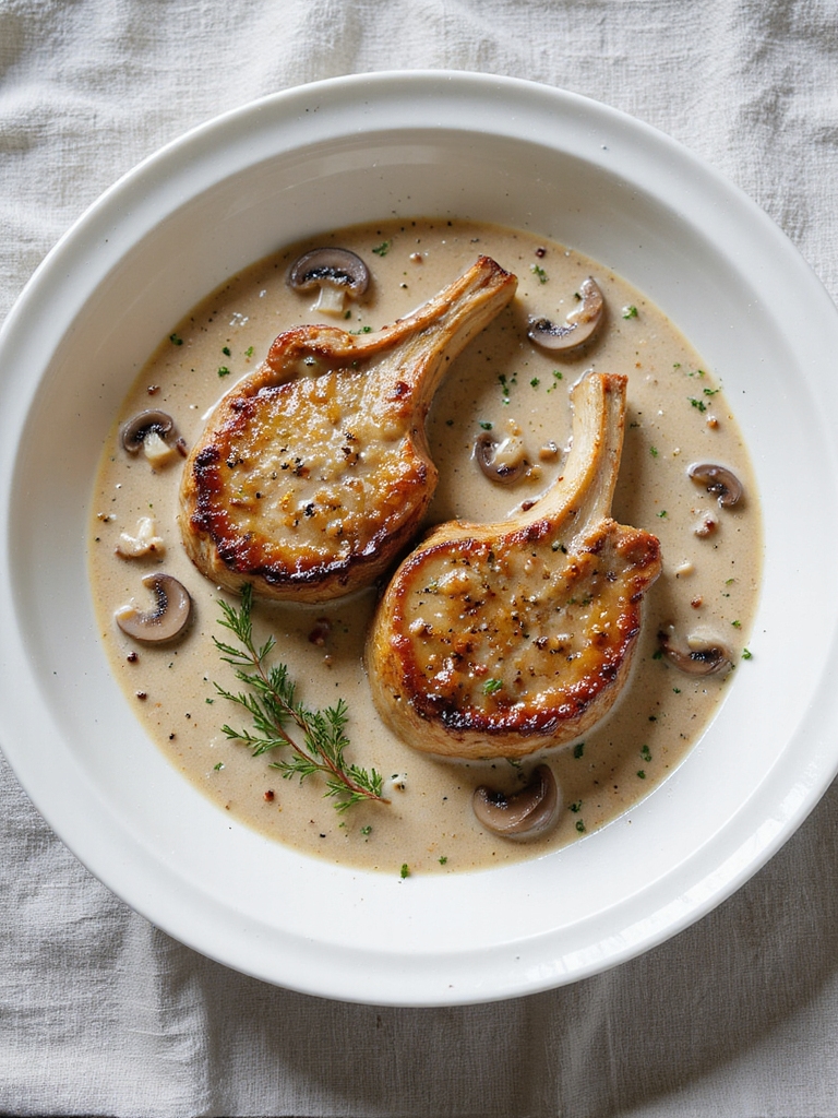 pork chops with creamy sauce
