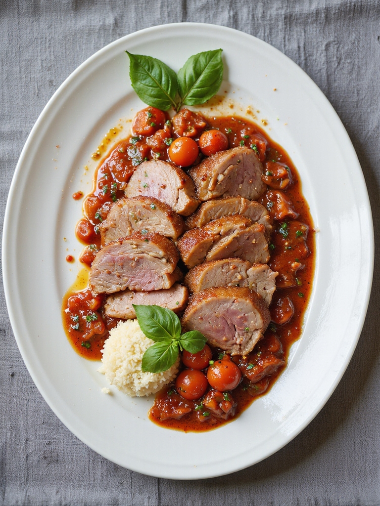 pork loin with marinara sauce