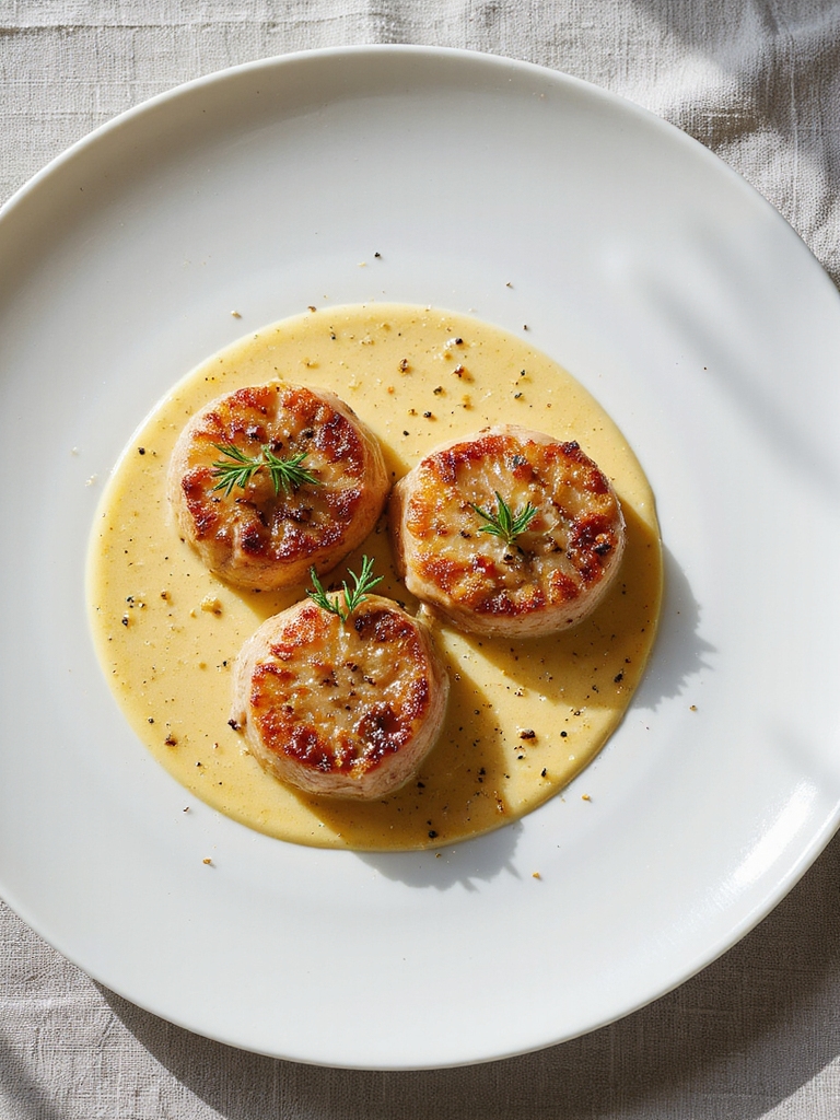 pork medallions in mustard sauce