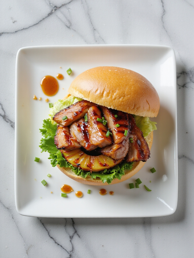 pork pineapple teriyaki sandwich