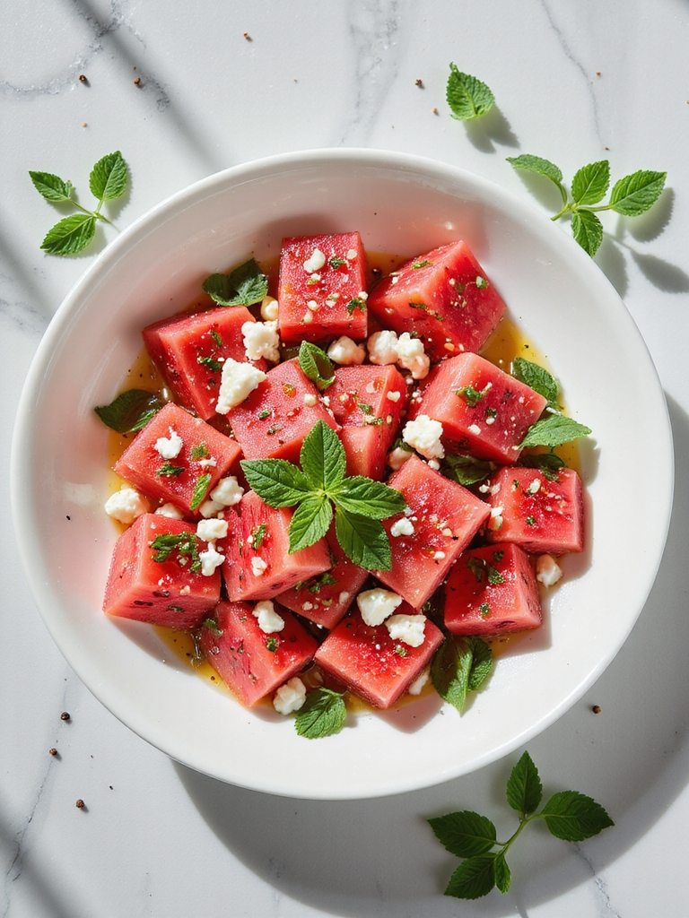 refreshing watermelon feta salad