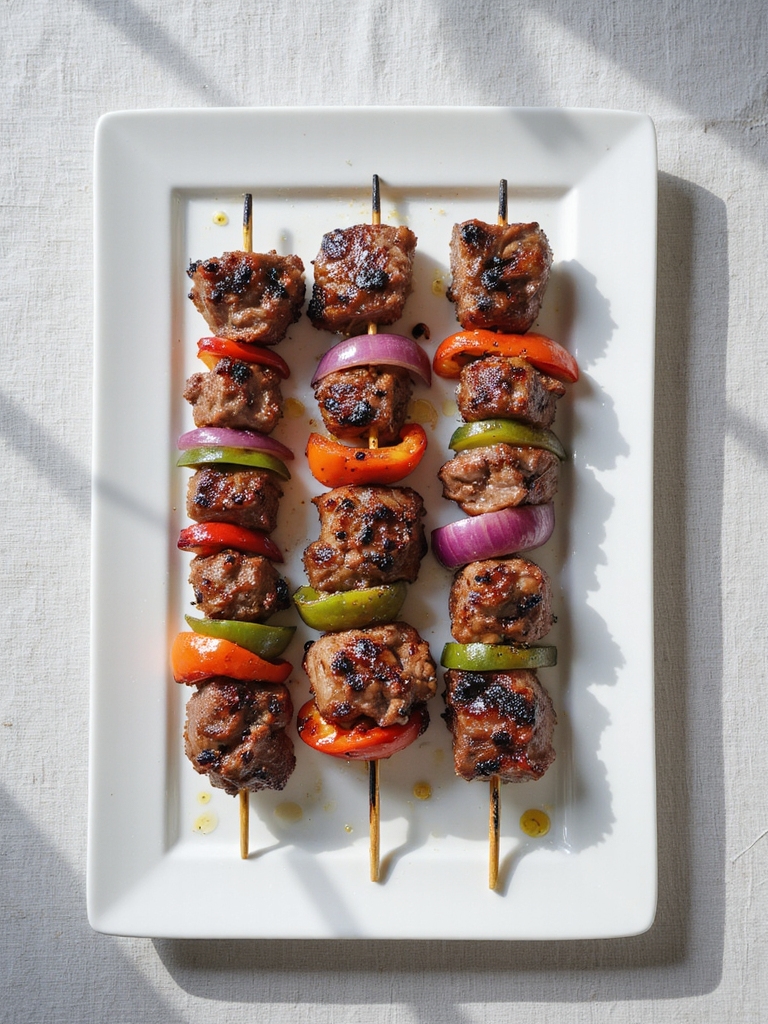 savory air fryer beef kebabs