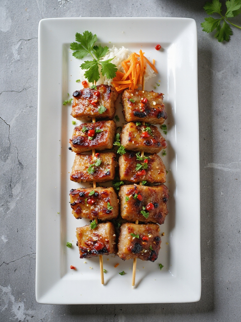 savory cambodian pork skewers