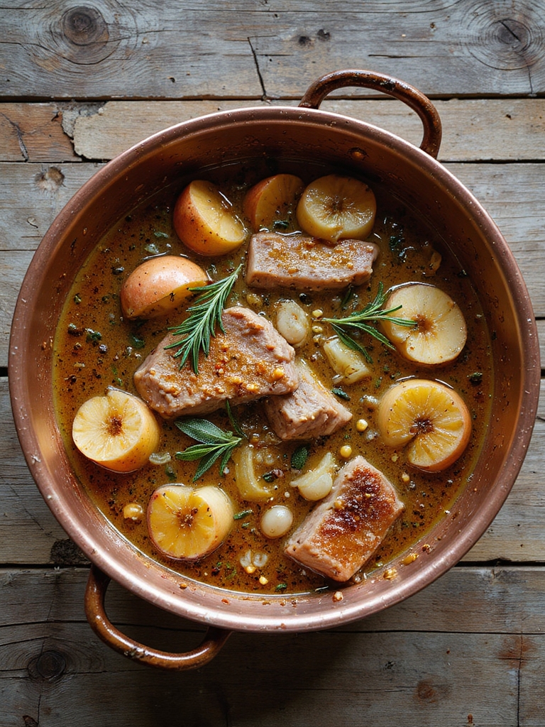 savory cider stew with apples