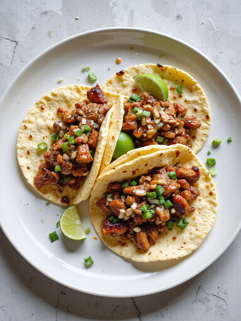 savory ginger garlic pork tacos