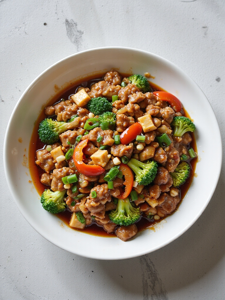savory ground pork stir fry