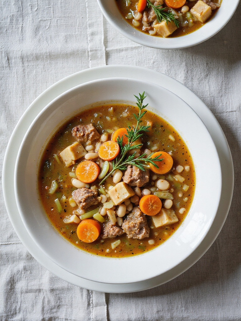 savory pork bean soup