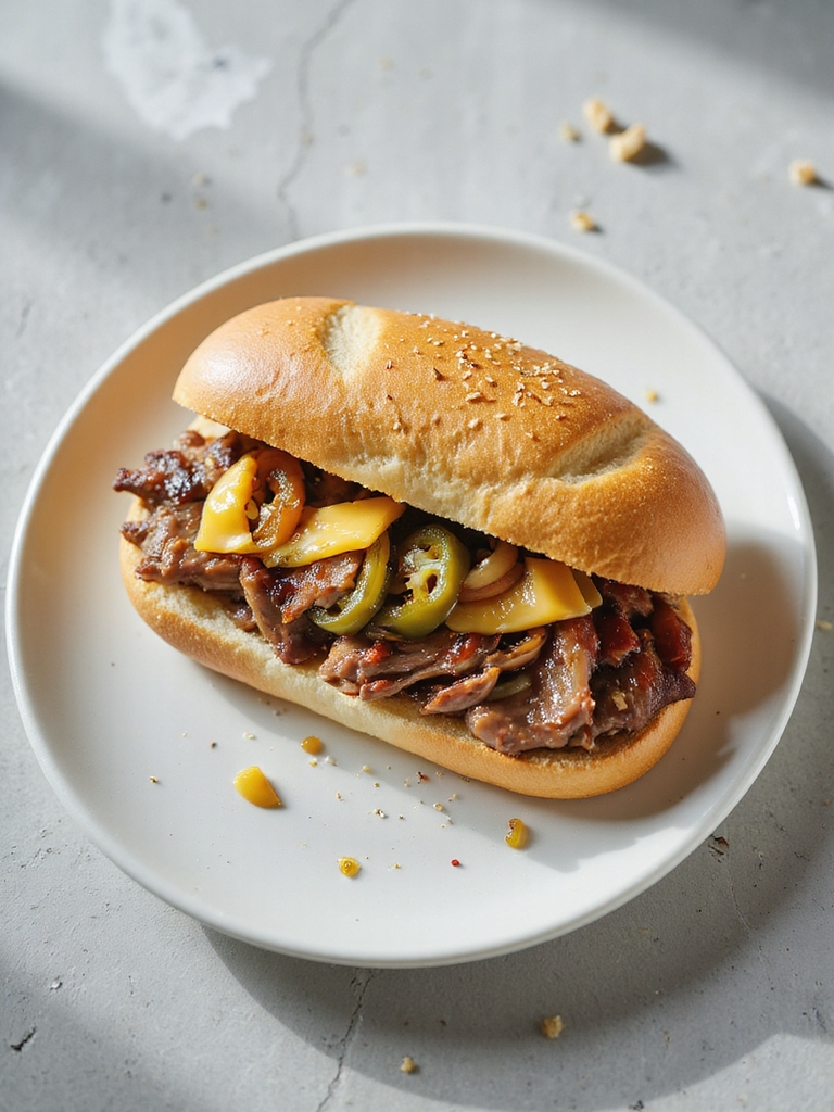 savory pork cheesesteak delight