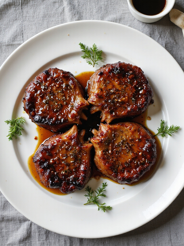 savory pork chops with glaze