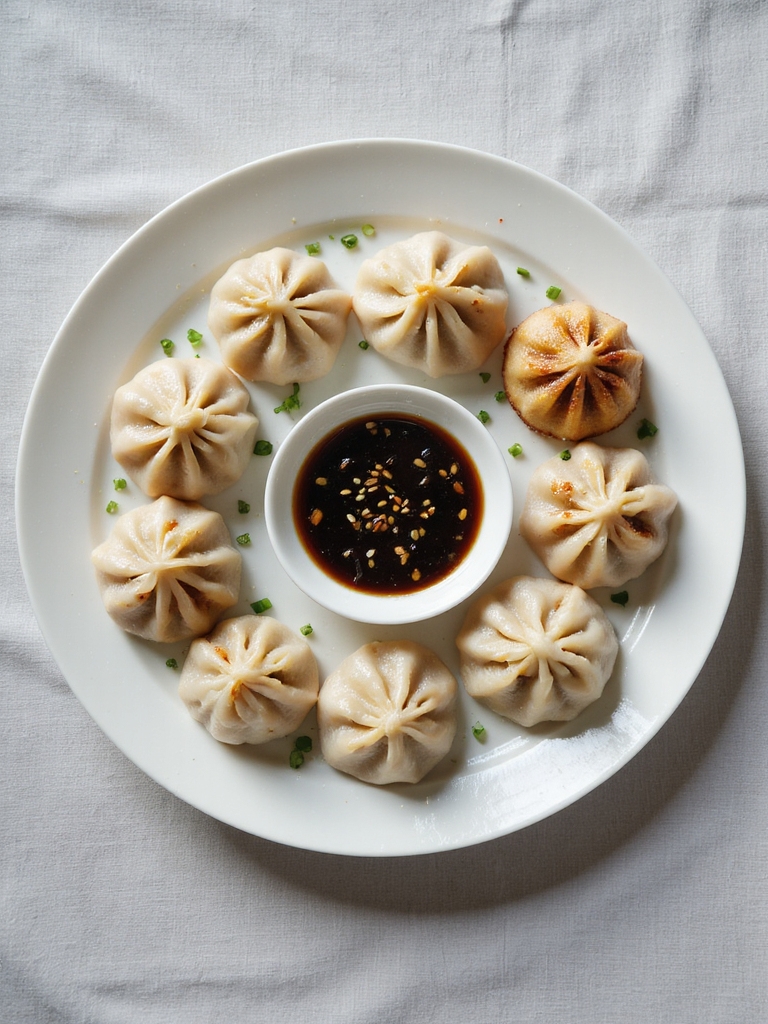savory pork filled dumplings