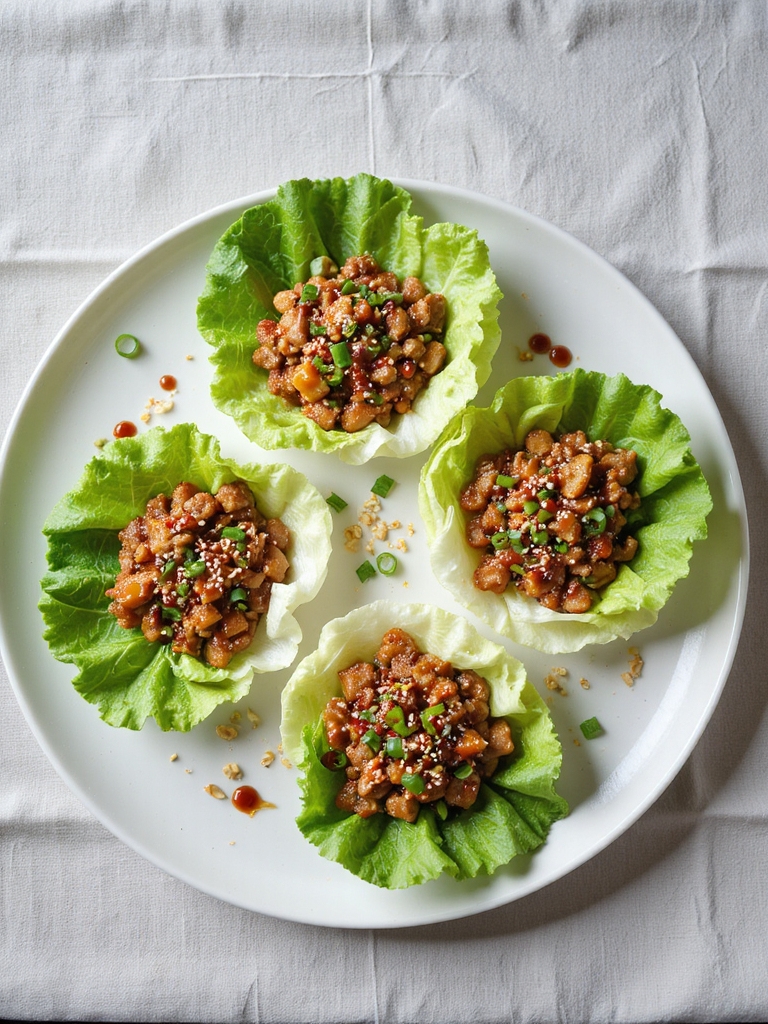 savory pork lettuce wraps