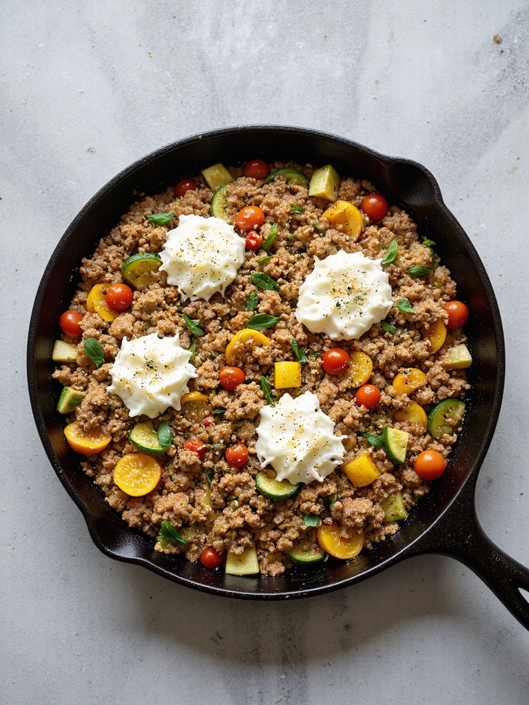 savory pork vegetable skillet