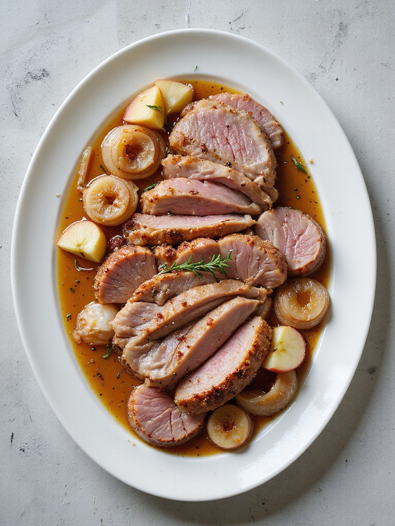 savory pork with apples