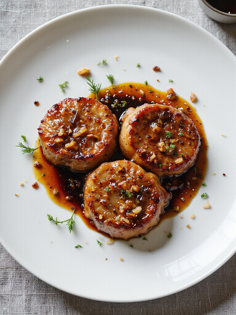 savory pork with balsamic glaze