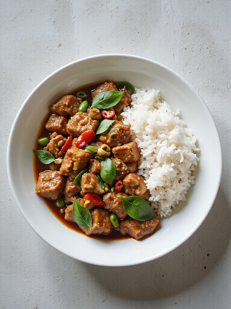 savory thai basil stir fry