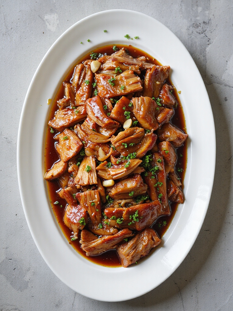 slow cooked honey garlic pork